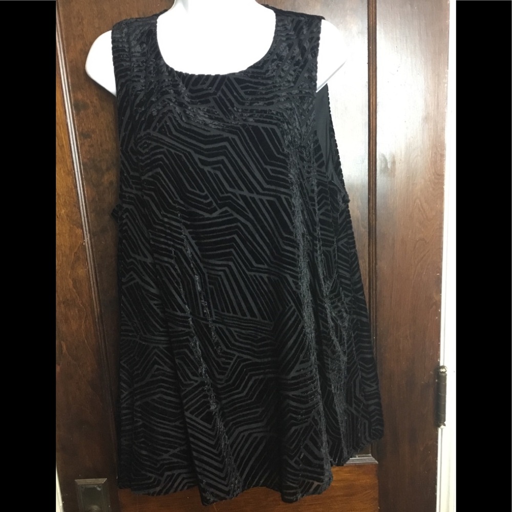 ALFANI women Sz 18 BLK velour swing tunic top NWOT